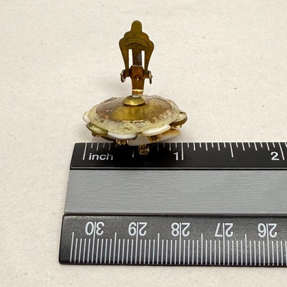 Vintage Bead Cluster Earrings Clip-On Wired‎ Retro Classic Marked Japan - Picture 7 of 9